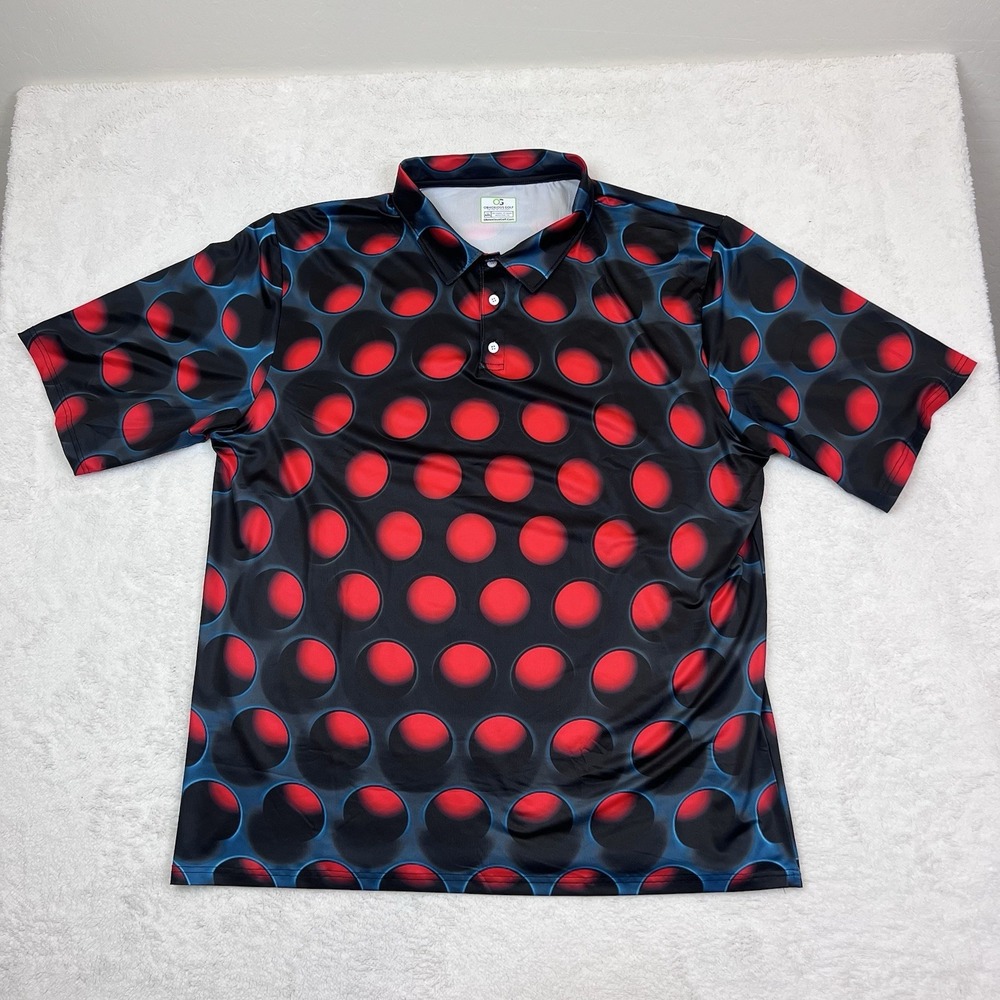 Obnoxious Golf‎ Shirt Mens 4XL Geometric Print Stretch Polyester Blend